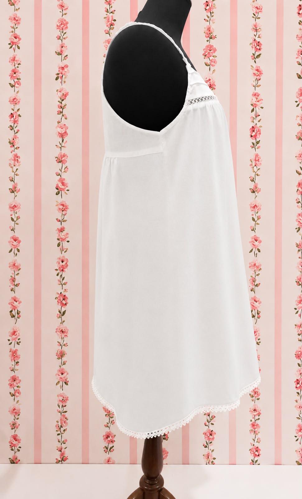 SoieRose White 100% Cotton Victorian Nightgown - SR1001
