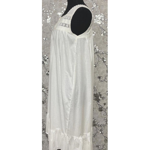 Victorian Elegance Sleeveless Nightgown with Lace Trim by SoieRose - SR1025