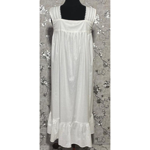 Victorian Elegance Sleeveless Nightgown with Lace Trim by SoieRose - SR1025