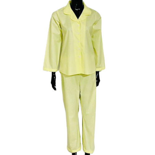 SoieRose Women's Victorian Pajama Set – Canary Yellow – 100% Cotton Sleepwear - SR1052