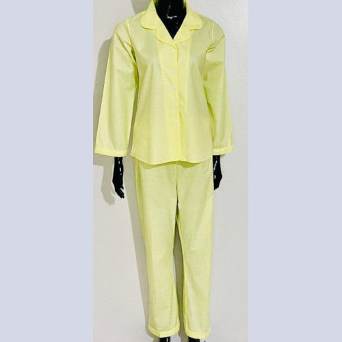 SoieRose Women's Victorian Pajama Set – Canary Yellow – 100% Cotton Sleepwear - SR1052