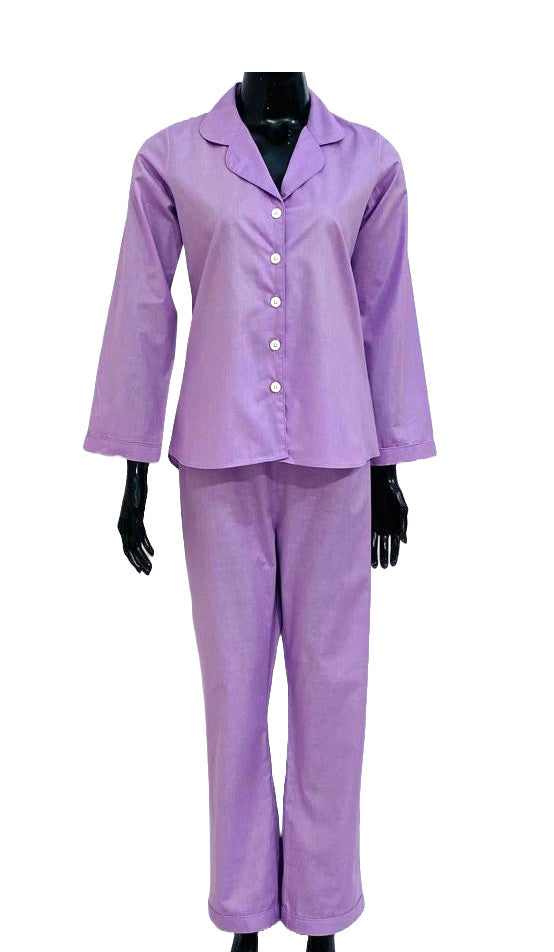 SoieRose Women's Victorian Pajama Set – Mauve – 100% Cotton Sleepwear - SR1054