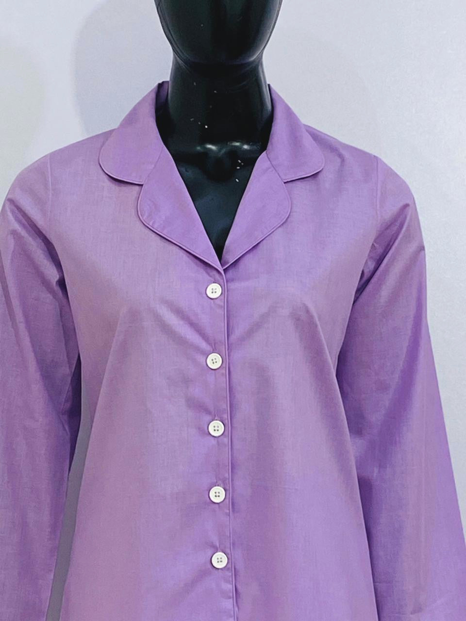 SoieRose Women's Victorian Pajama Set – Mauve – 100% Cotton Sleepwear - SR1054