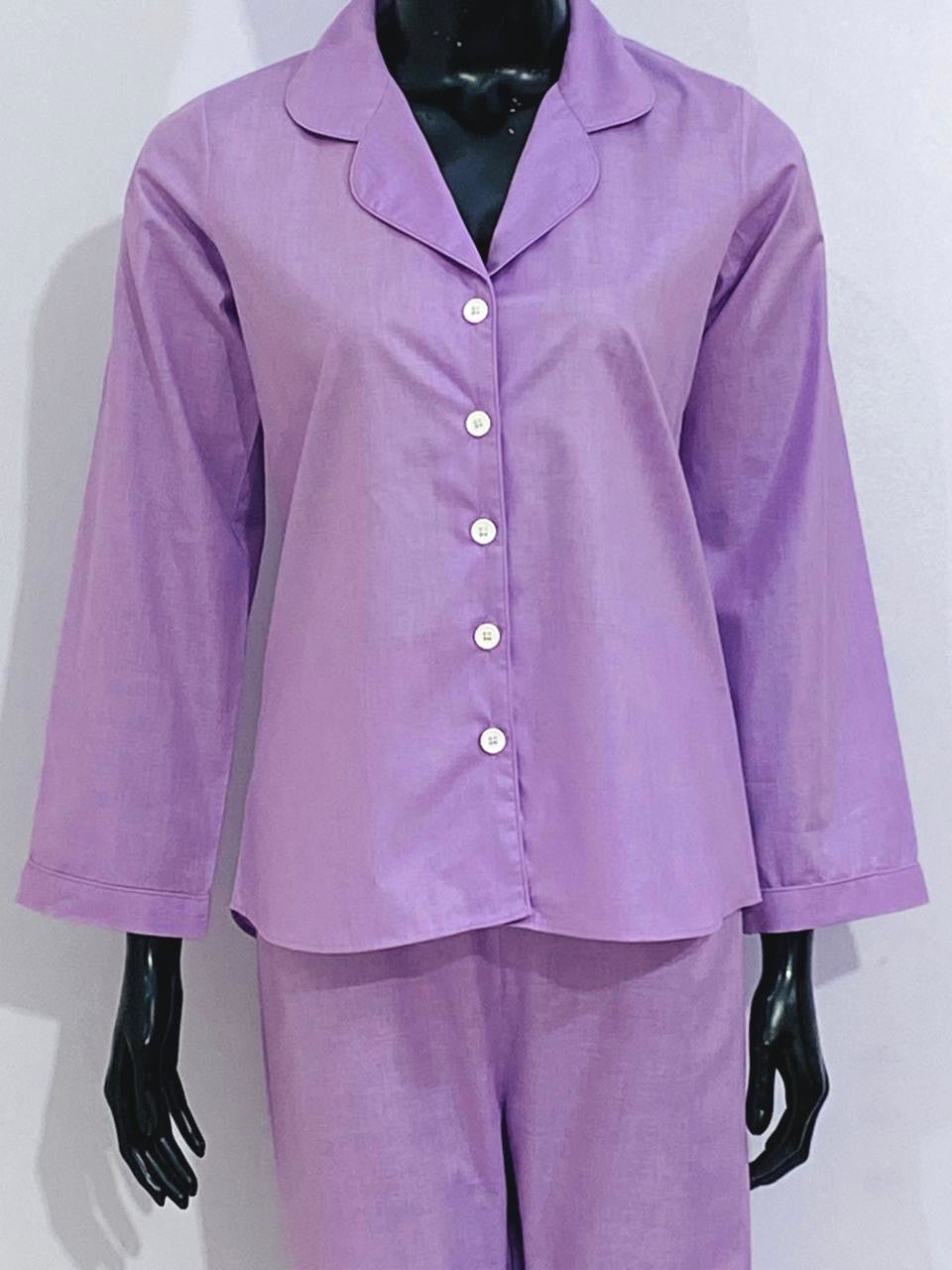 SoieRose Women's Victorian Pajama Set – Mauve – 100% Cotton Sleepwear - SR1054