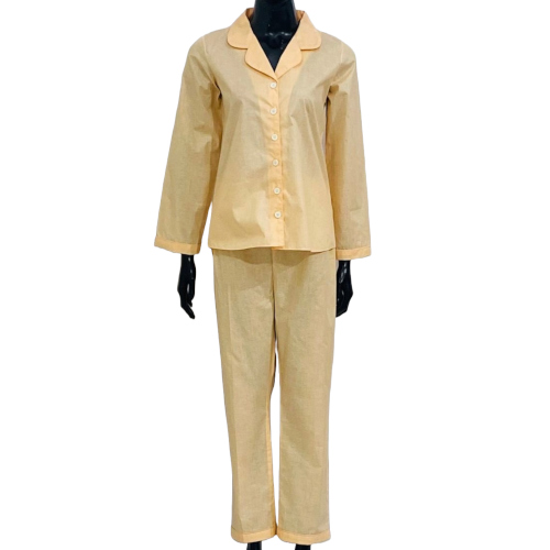 SoieRose Women's Victorian Pajama Set – Pale Peach – 100% Cotton - SR1055