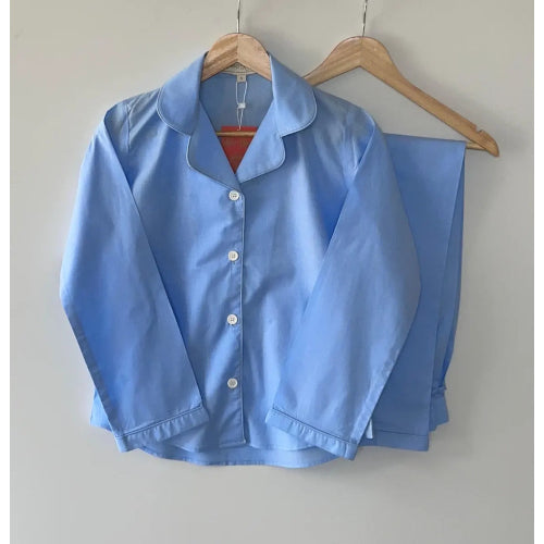 SoieRose 100% Cotton Pajama Set – Cool Blue Nightwear for Women - SR-1049