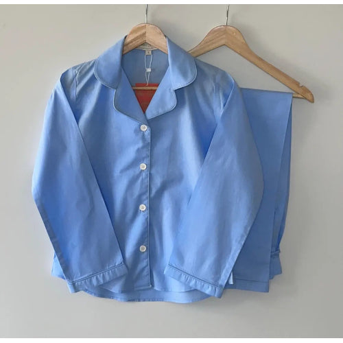 SoieRose 100% Cotton Pajama Set – Cool Blue Nightwear for Women - SR-1049