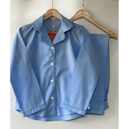 SoieRose 100% Cotton Pajama Set – Cool Blue Nightwear for Women - SR-1049