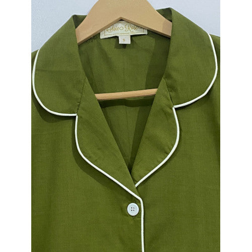 SoieRose Women's Victorian Pajama Set – Moss – 100% Cotton - SR1056