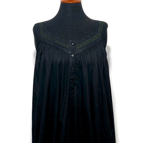 SoieRose 100% Cotton Black Victorian Nightgown - SR-1013A