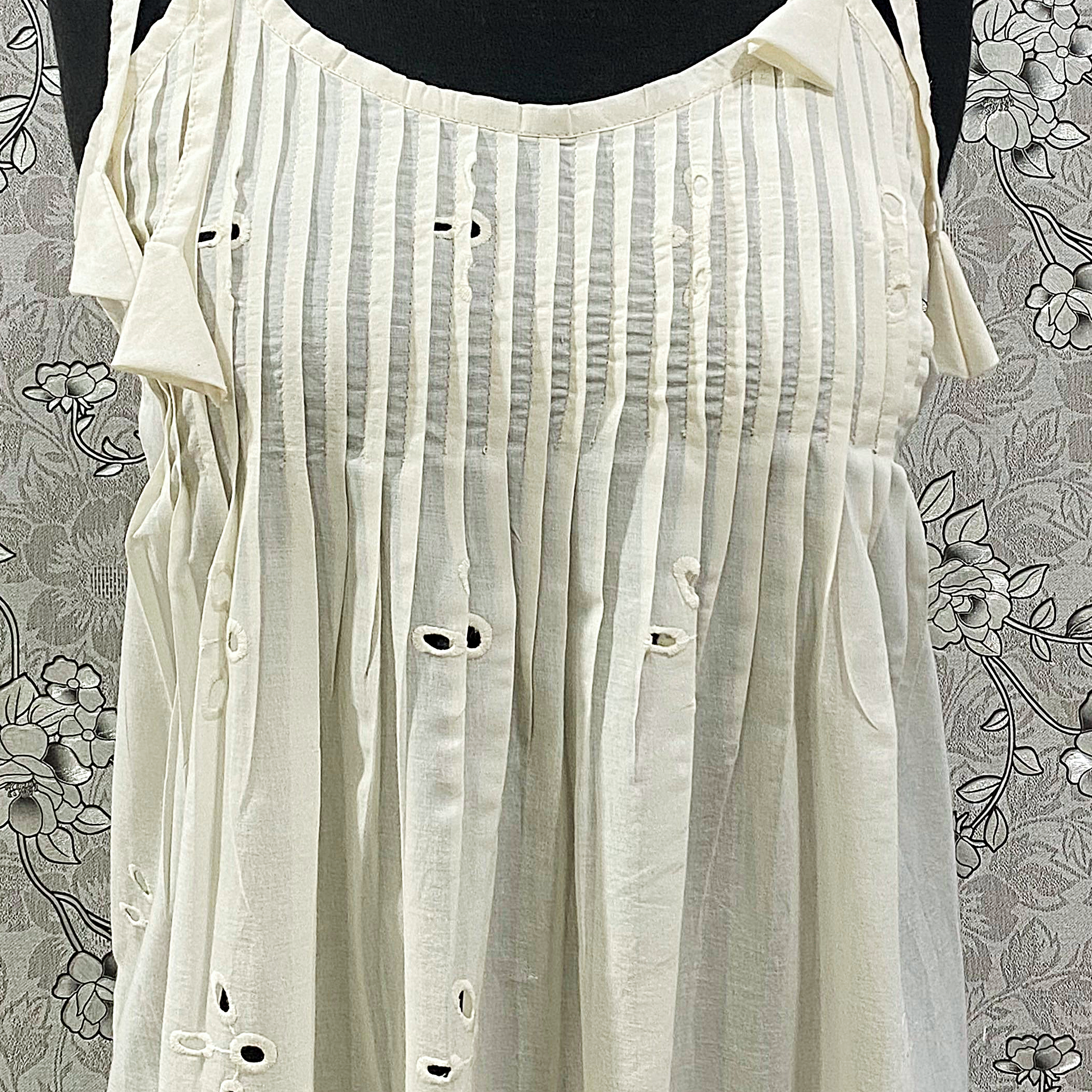SoieRose White Cotton Victorian Nightgown SR-1188 Eyelet Lace Chemise