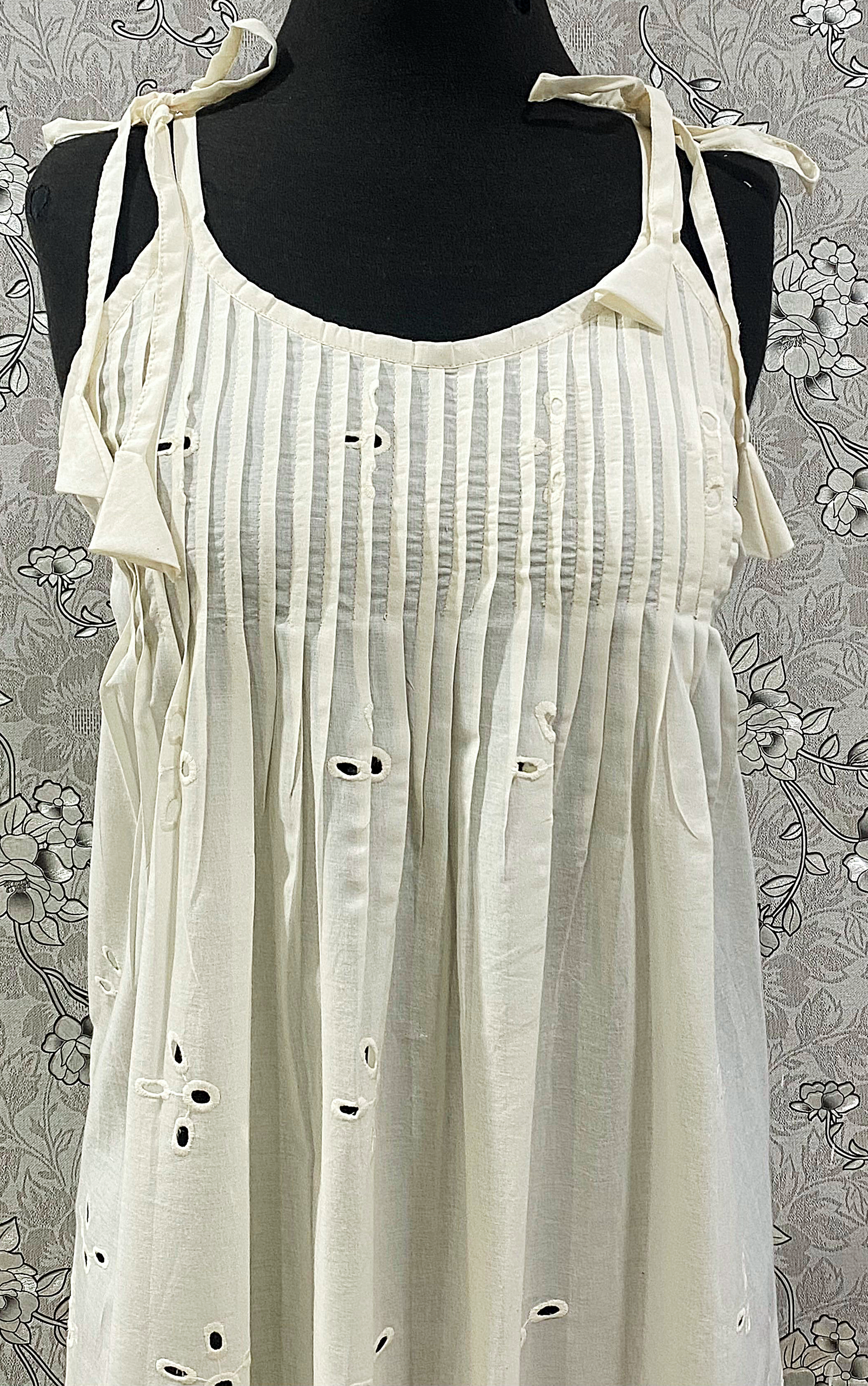 SoieRose White Cotton Victorian Nightgown SR-1188 Eyelet Lace Chemise