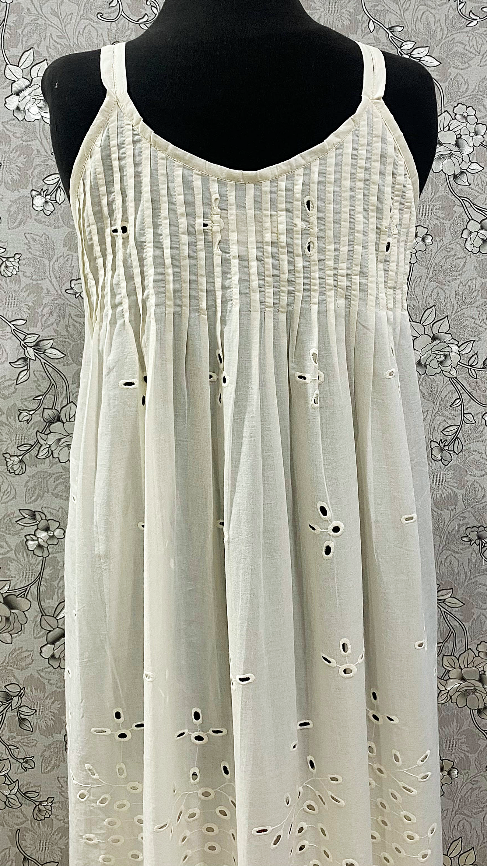 SoieRose White Cotton Victorian Nightgown SR-1188 Eyelet Lace Chemise