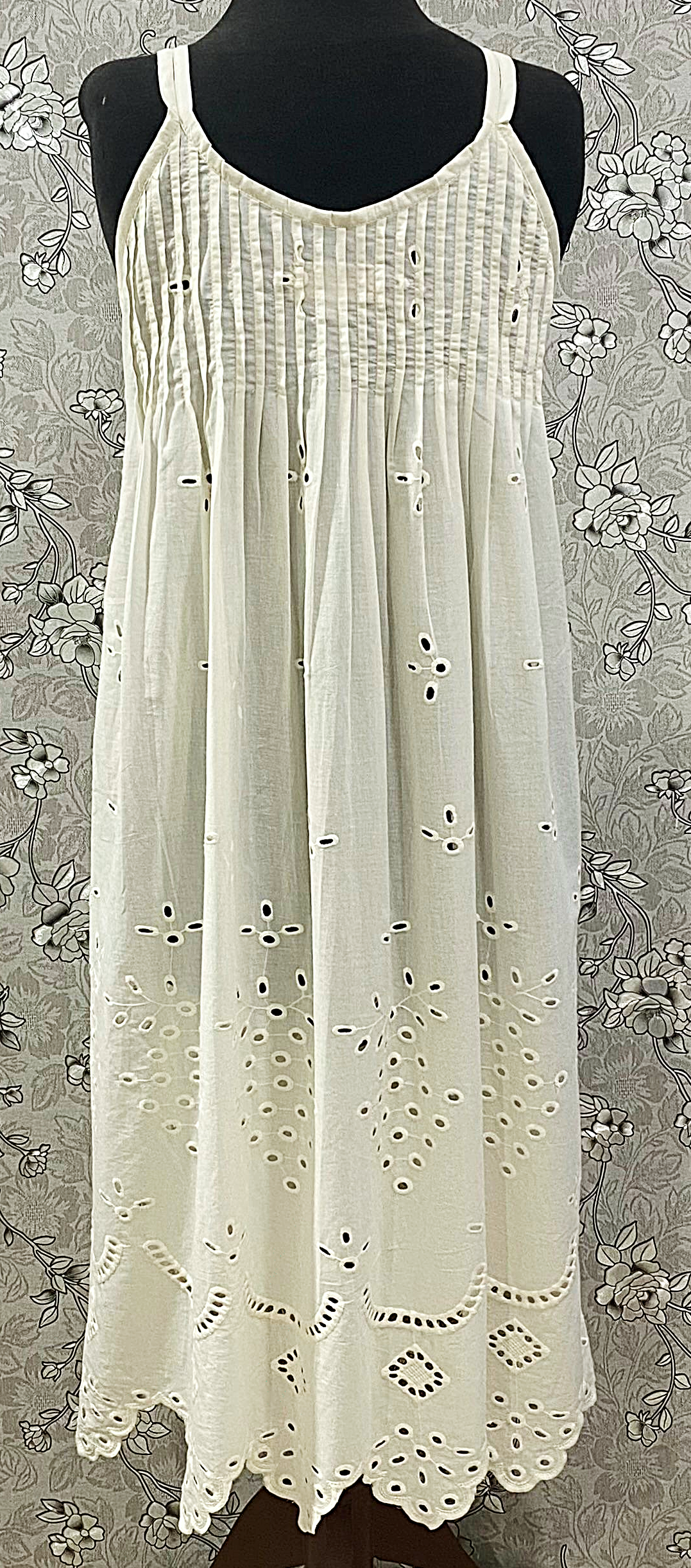 SoieRose White Cotton Victorian Nightgown SR-1188 Eyelet Lace Chemise