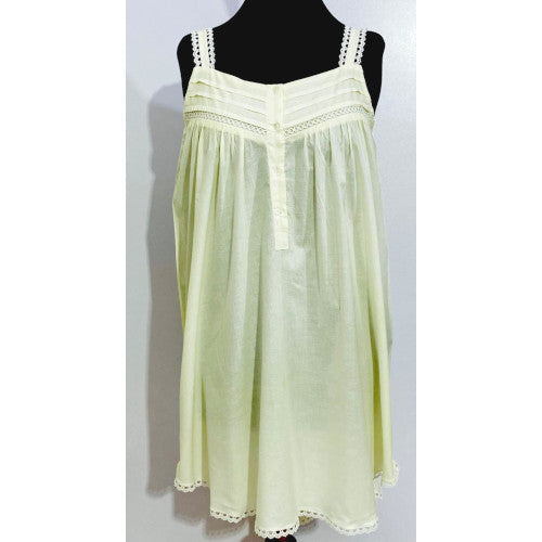 SoieRose 100% Cotton Ivory Victorian Sleeveless Nightgown – SR-1084