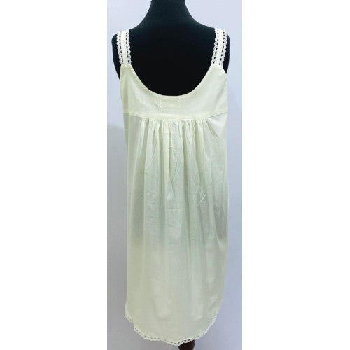 SoieRose 100% Cotton Ivory Victorian Sleeveless Nightgown – SR-1084