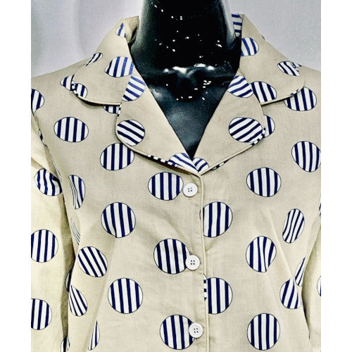 SoieRose 100% Cotton Long Sleeve Pajama Set – Malibu and Blue - SR-1087