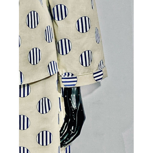 SoieRose 100% Cotton Long Sleeve Pajama Set – Malibu and Blue - SR-1087