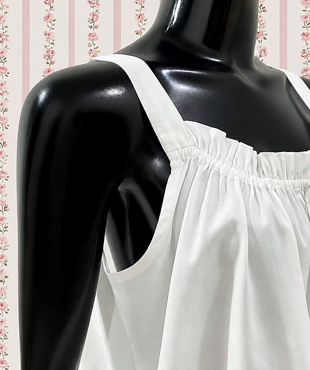 SoieRose 100% Cotton Pajama Set, Sleeveless Ruffle Lounge Set, Victorian Inspired Cotton Sleepwear, Cottagecore Pajamas - SR-1333