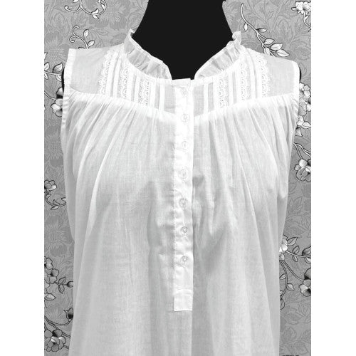 Victorian 100% Cotton Sleeveless Nightgown by SoieRose SR1166