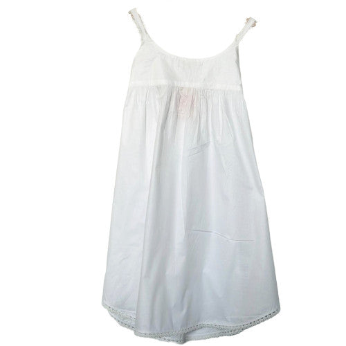 SoieRose 100% Cotton Two Tone White Elegant Lace Trimmed Nightgown - SR-1047