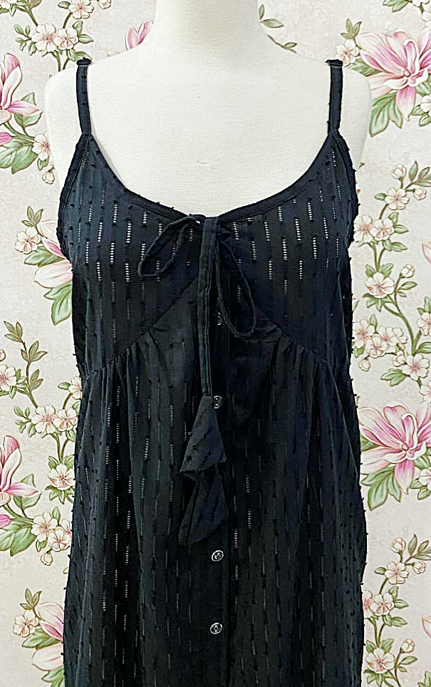 SoieRose 100% Cotton Victorian Button Front Sleeveless Nightgown - SR-1303