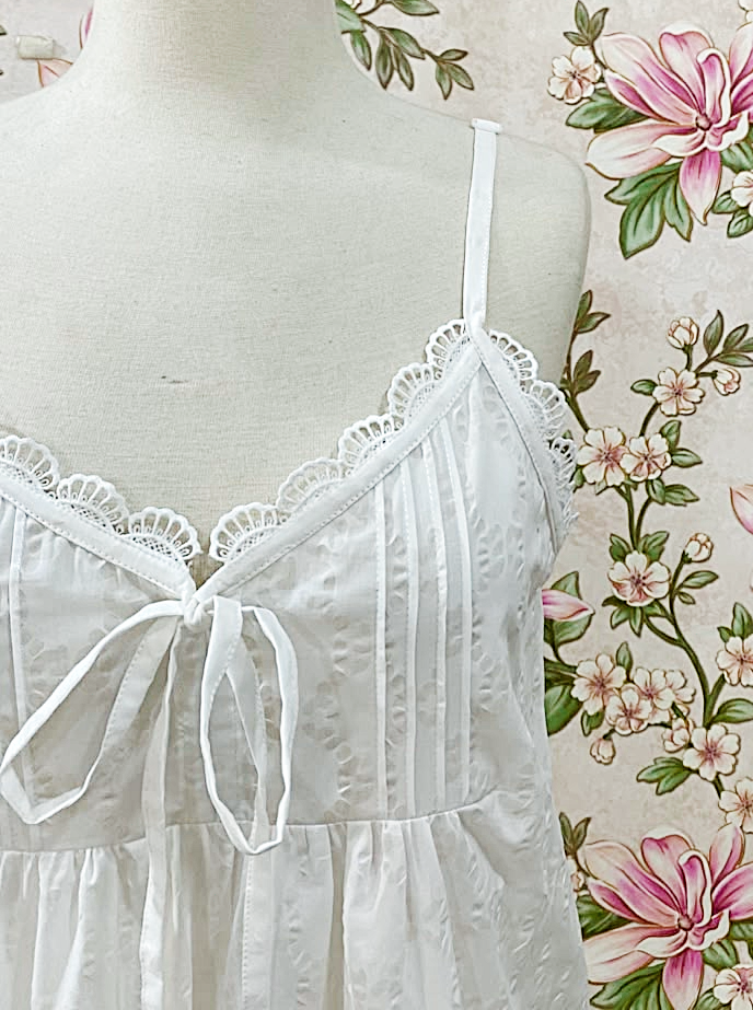 SoieRose 100% Cotton Victorian Lace Trim Nightgown - SR-1296