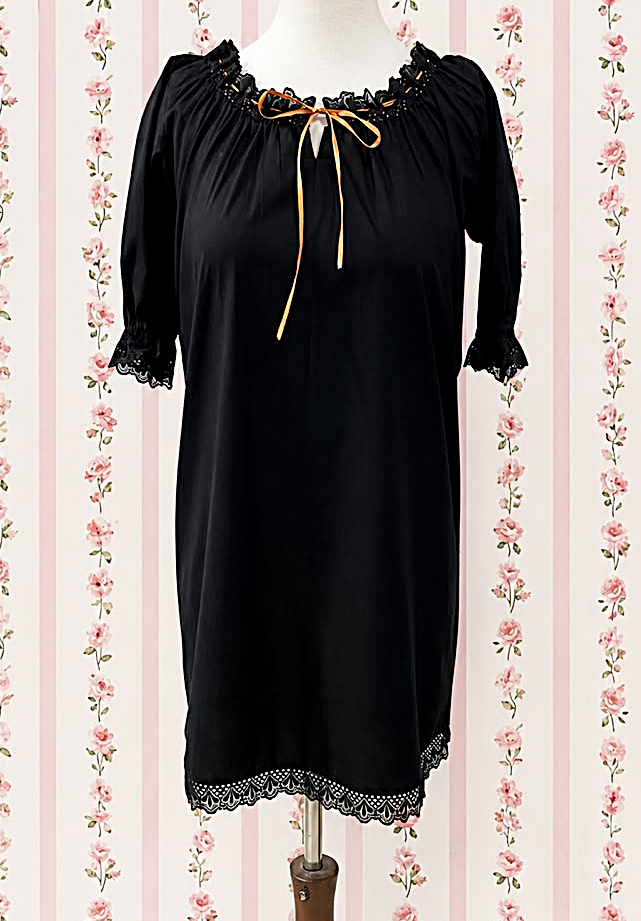 SoieRose 100% Cotton Victorian Lace Trim Romantic Cottagecore Nightgown SR-1342