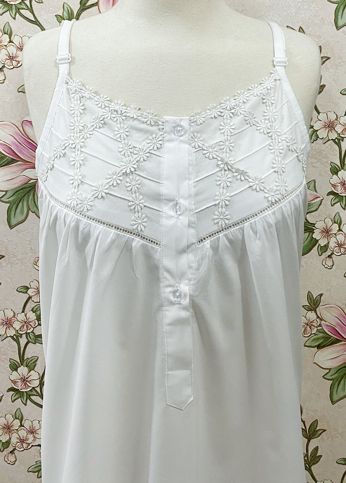SoieRose 100% Cotton Victorian Nightgown Lace Trim Cottagecore Prairie Nightgown SR-1274