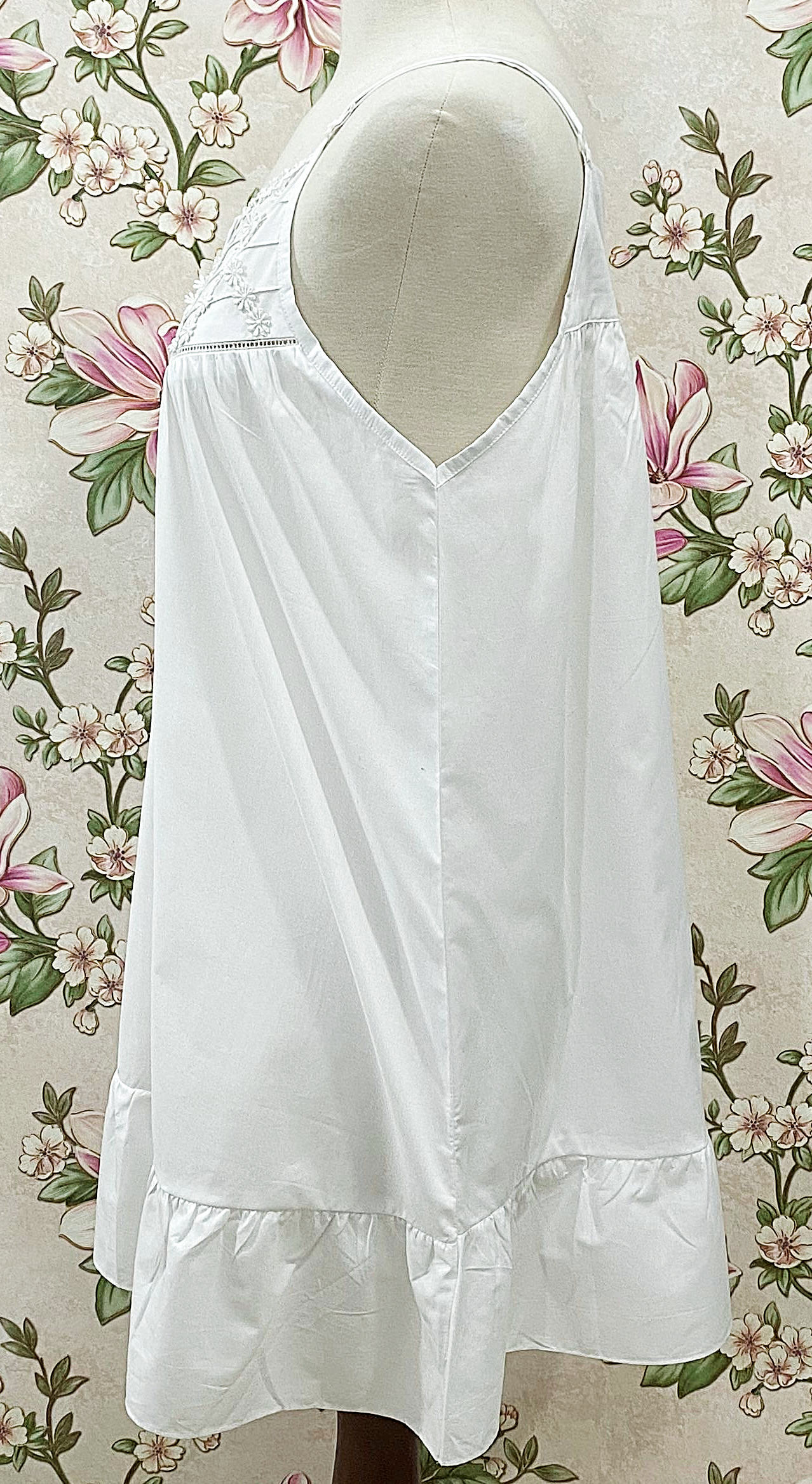 SoieRose 100% Cotton Victorian Nightgown Lace Trim Cottagecore Prairie Nightgown SR-1274