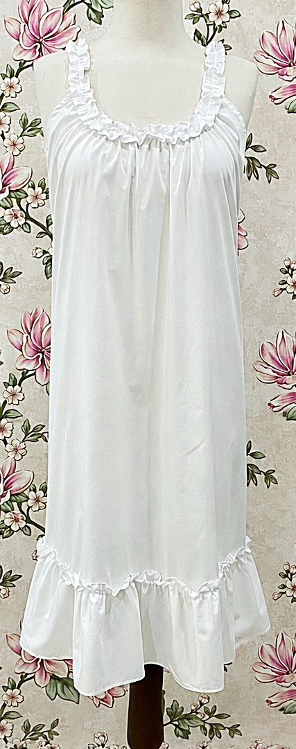 SoieRose 100% Cotton Victorian Nightgown Ruffle Hem Cottagecore Vintage Inspired Nightgown - SR-1276