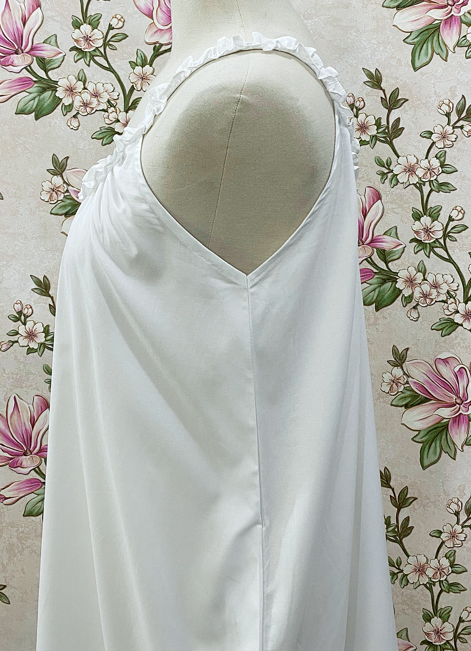 SoieRose 100% Cotton Victorian Nightgown Ruffle Hem Cottagecore Vintage Inspired Nightgown - SR-1276