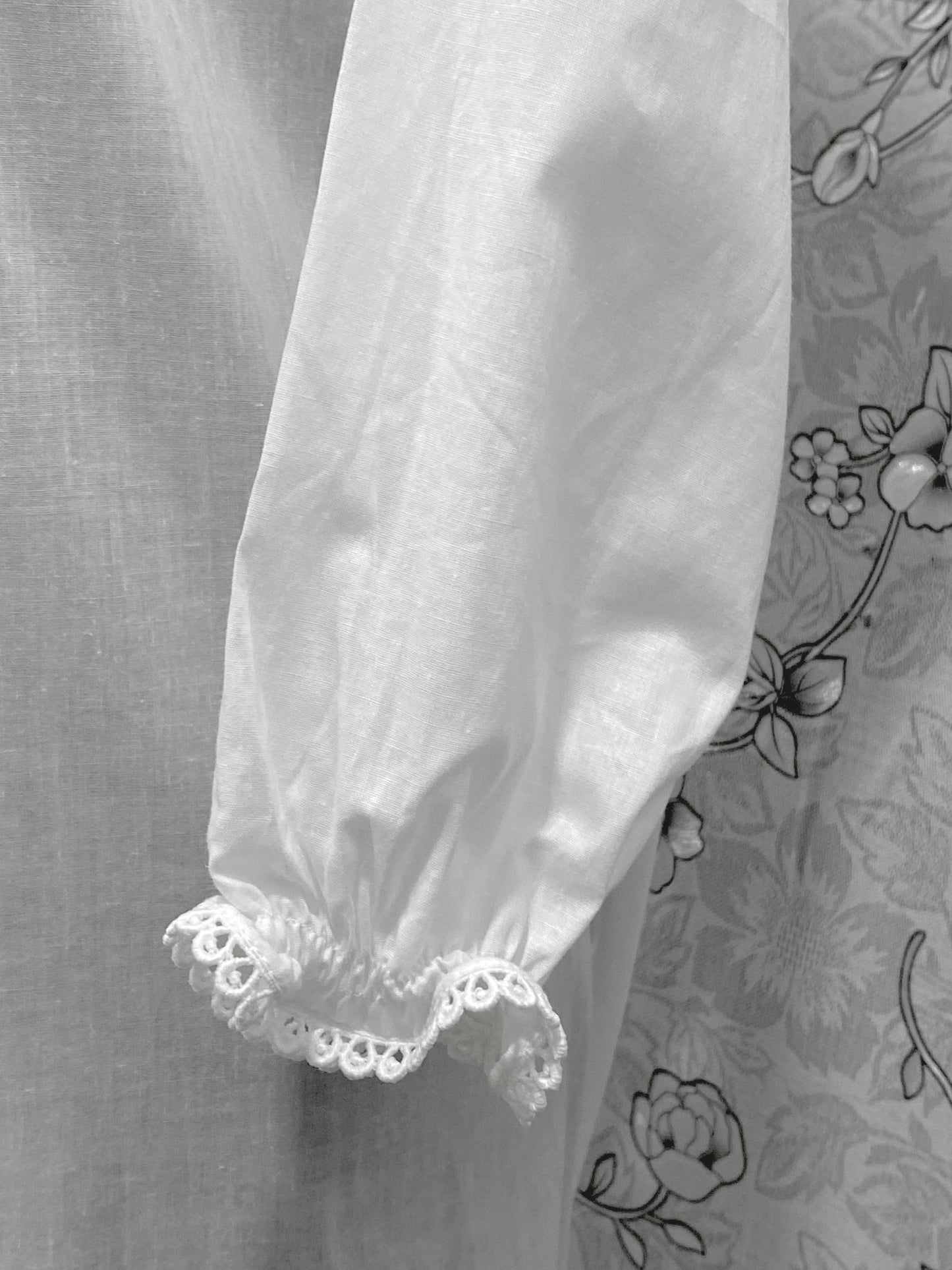 SoieRose 100% Cotton Victorian Nightgown – Long Sleeve White Vintage Sleepwear SR-1208