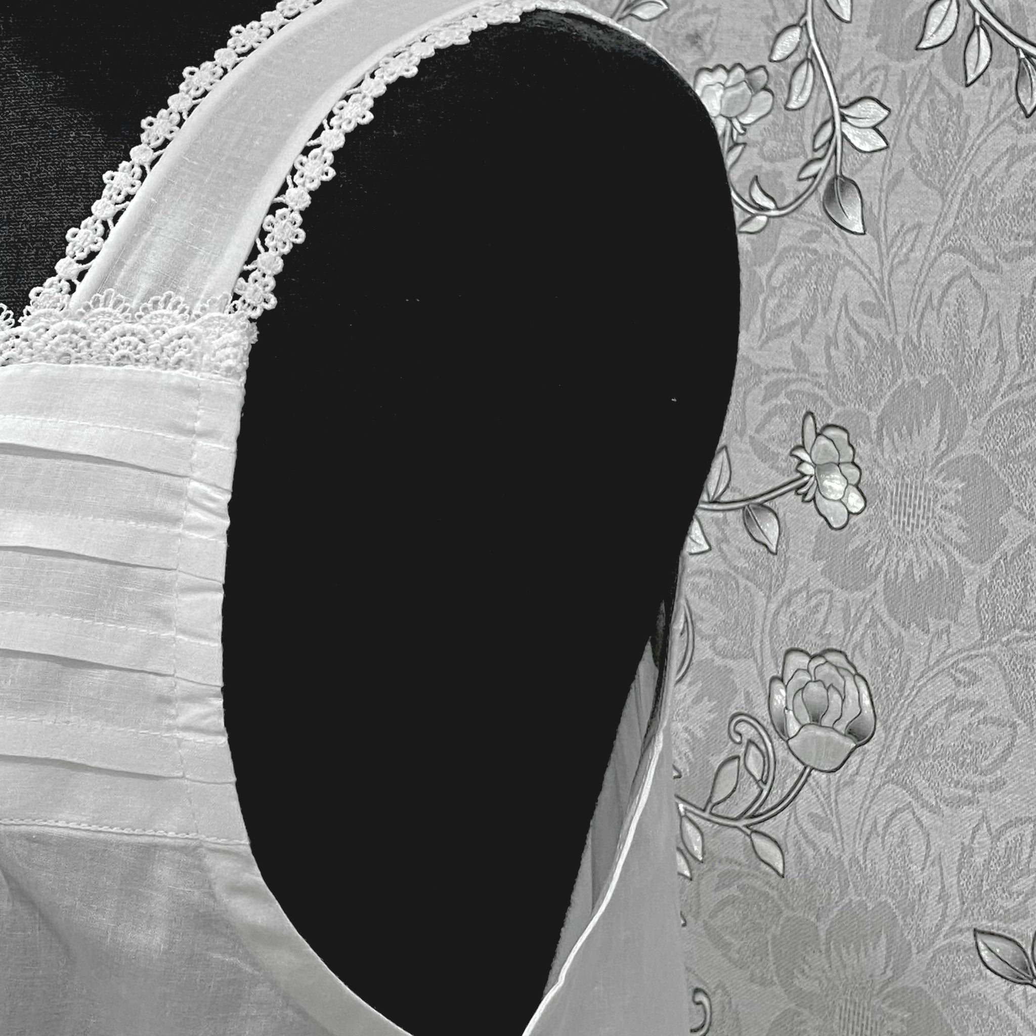 SoieRose 100% Cotton Victorian Nightgown – White Sleeveless Button Front Nightdress with Lace Trim & Pintuck Yoke – SR-1207