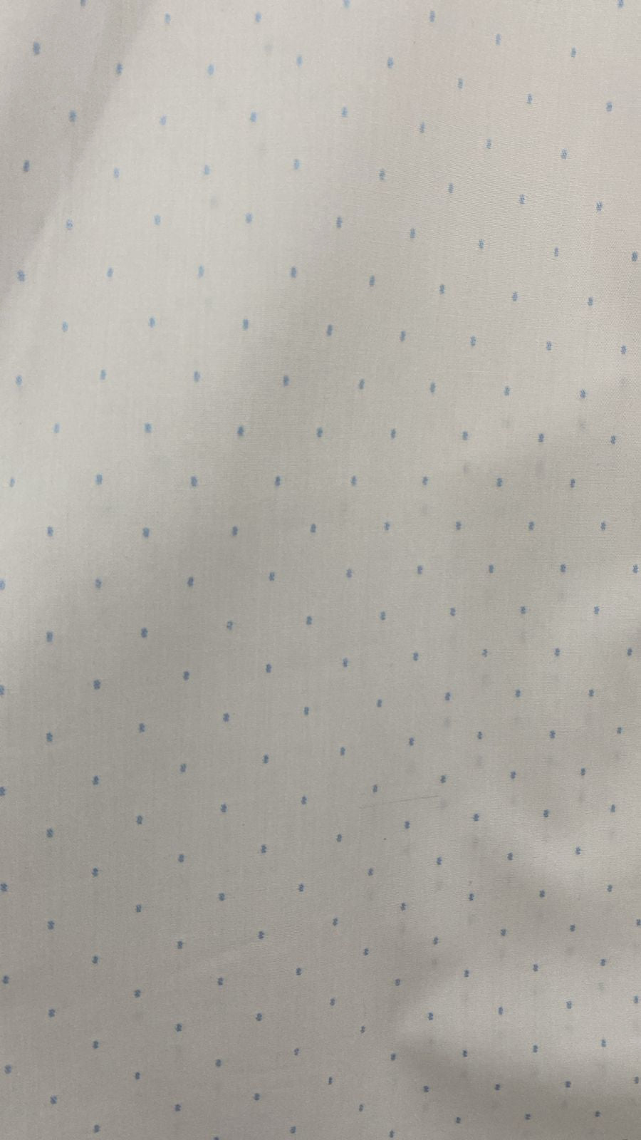 SoieRose 100% Cotton Victorian Nightgown – White with Subtle Blue Dots & Lace Trim - SR-1203