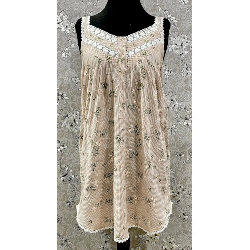 SoieRose 100% Cotton Victorian Nightgown with Lace Trim – Vintage Style Sleepwear - SR1184