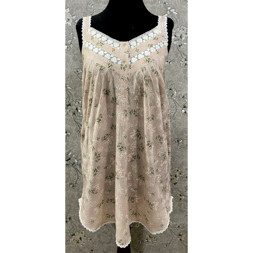SoieRose 100% Cotton Victorian Nightgown with Lace Trim – Vintage Style Sleepwear - SR1184