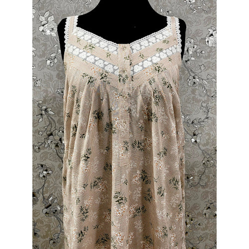 SoieRose 100% Cotton Victorian Nightgown with Lace Trim – Vintage Style Sleepwear - SR1184