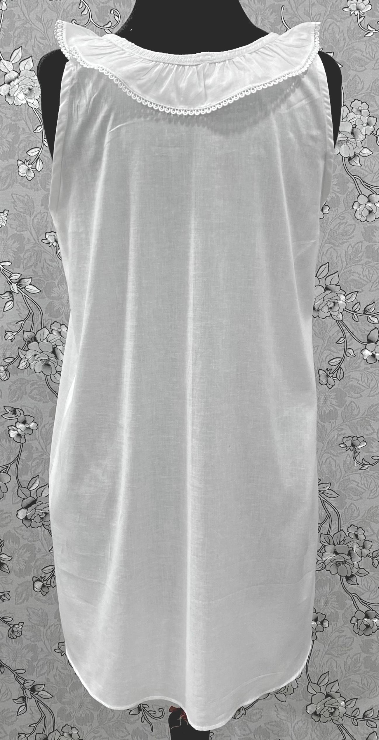 SoieRose SR-1183 Victorian Nightgown 100% Cotton Lace Ruffle Straps