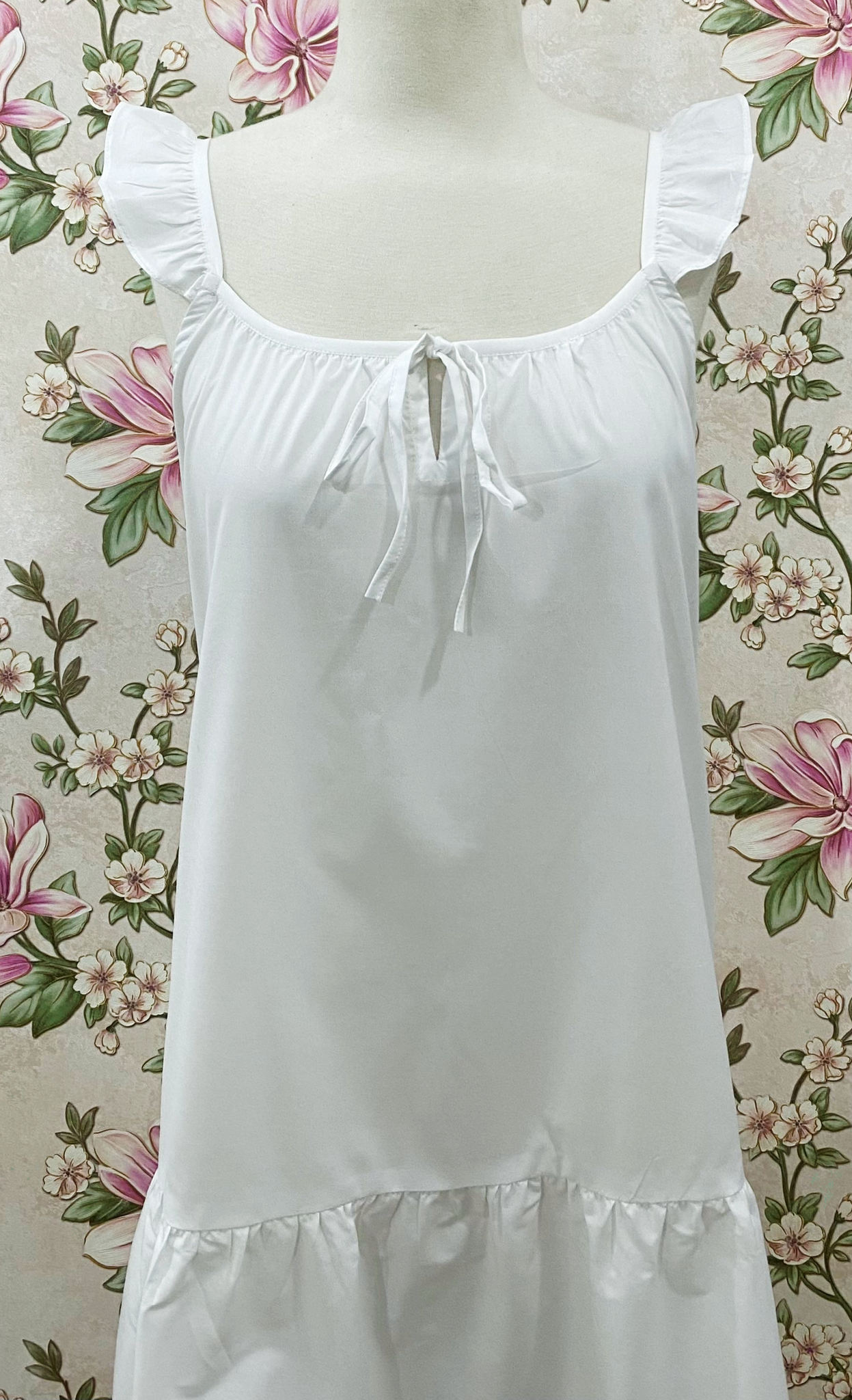 SoieRose 100% Cotton Victorian Ruffle Strap Cottagecore Nightgown | SR-1275