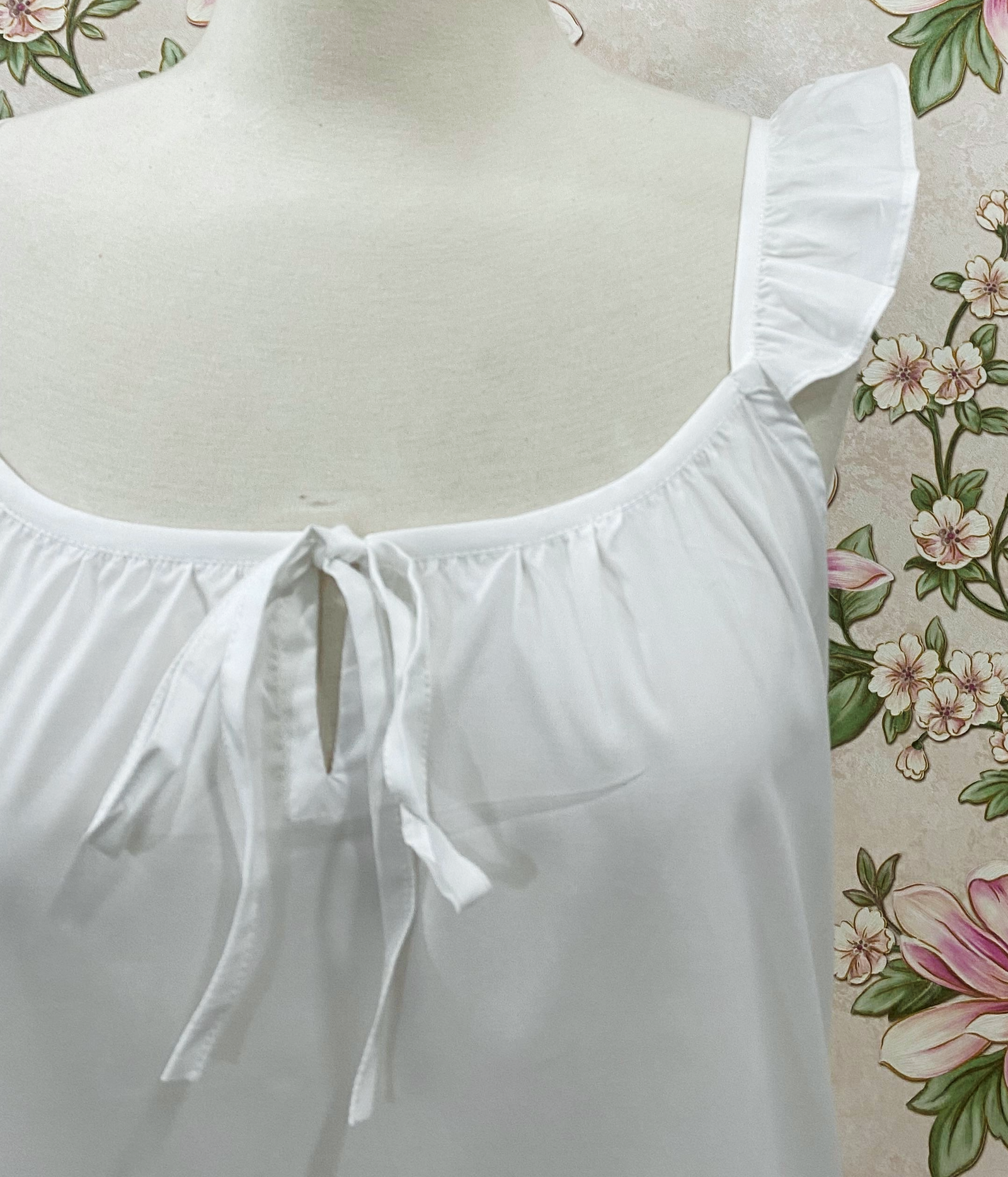 SoieRose 100% Cotton Victorian Ruffle Strap Cottagecore Nightgown | SR-1275