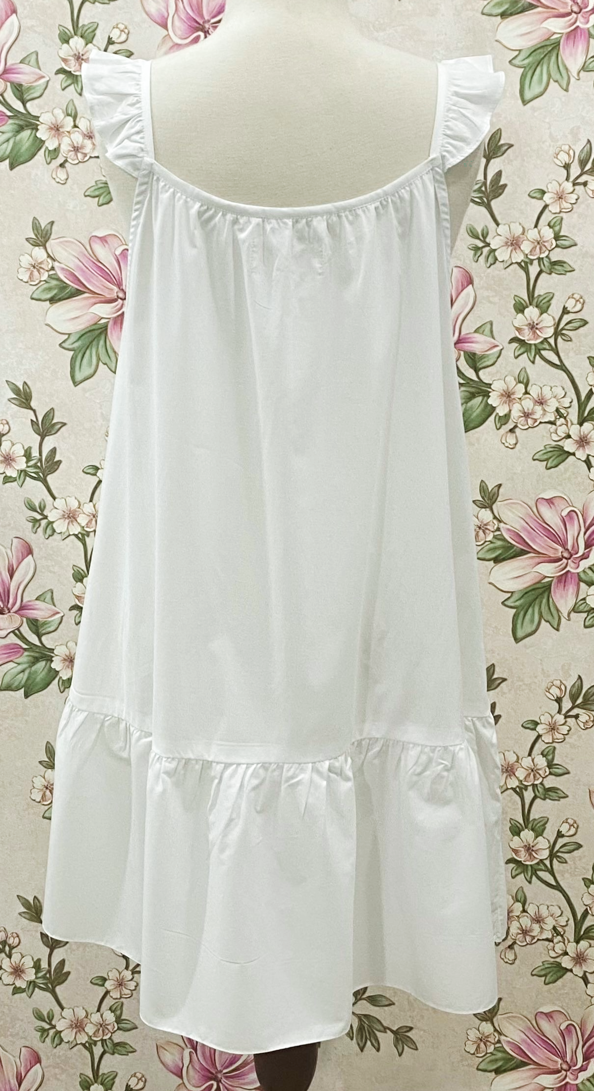 SoieRose 100% Cotton Victorian Ruffle Strap Cottagecore Nightgown | SR-1275