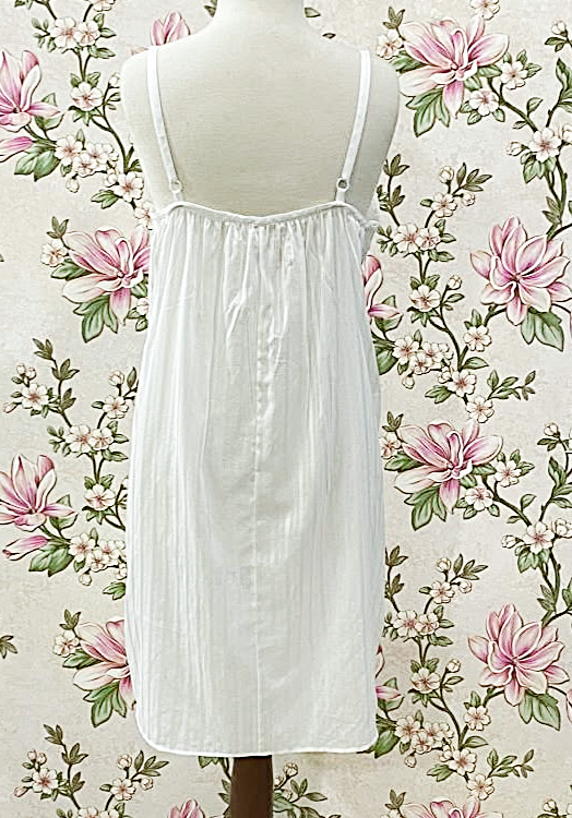 SoieRose 100% Cotton Victorian Sleeveless Button Front Cottagecore Nightgown - SR-1294
