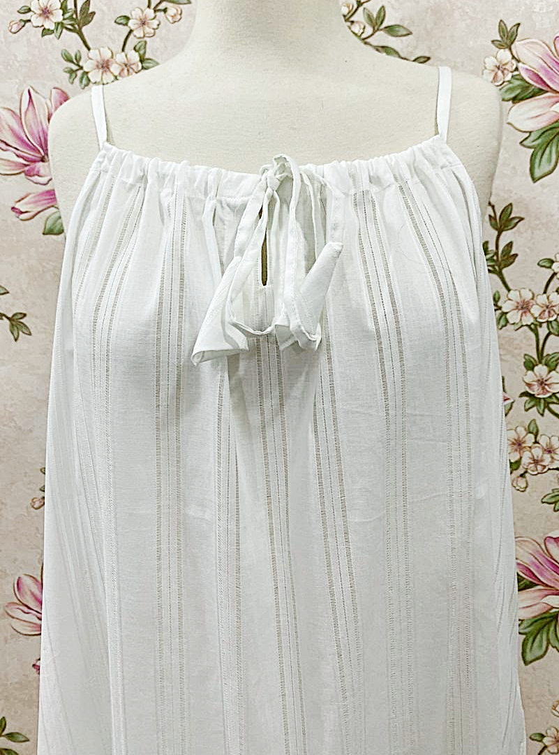 SoieRose 100% Cotton Victorian Sleeveless Cottagecore Nightgown - SR-1301