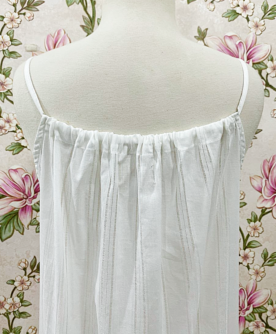 SoieRose 100% Cotton Victorian Sleeveless Cottagecore Nightgown - SR-1301