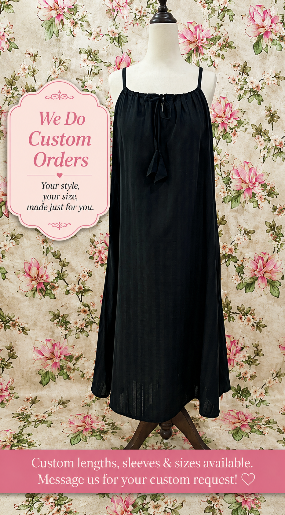 SoieRose 100% Cotton Victorian Vintage Inspired Cottagecore Nightgown - SR1287