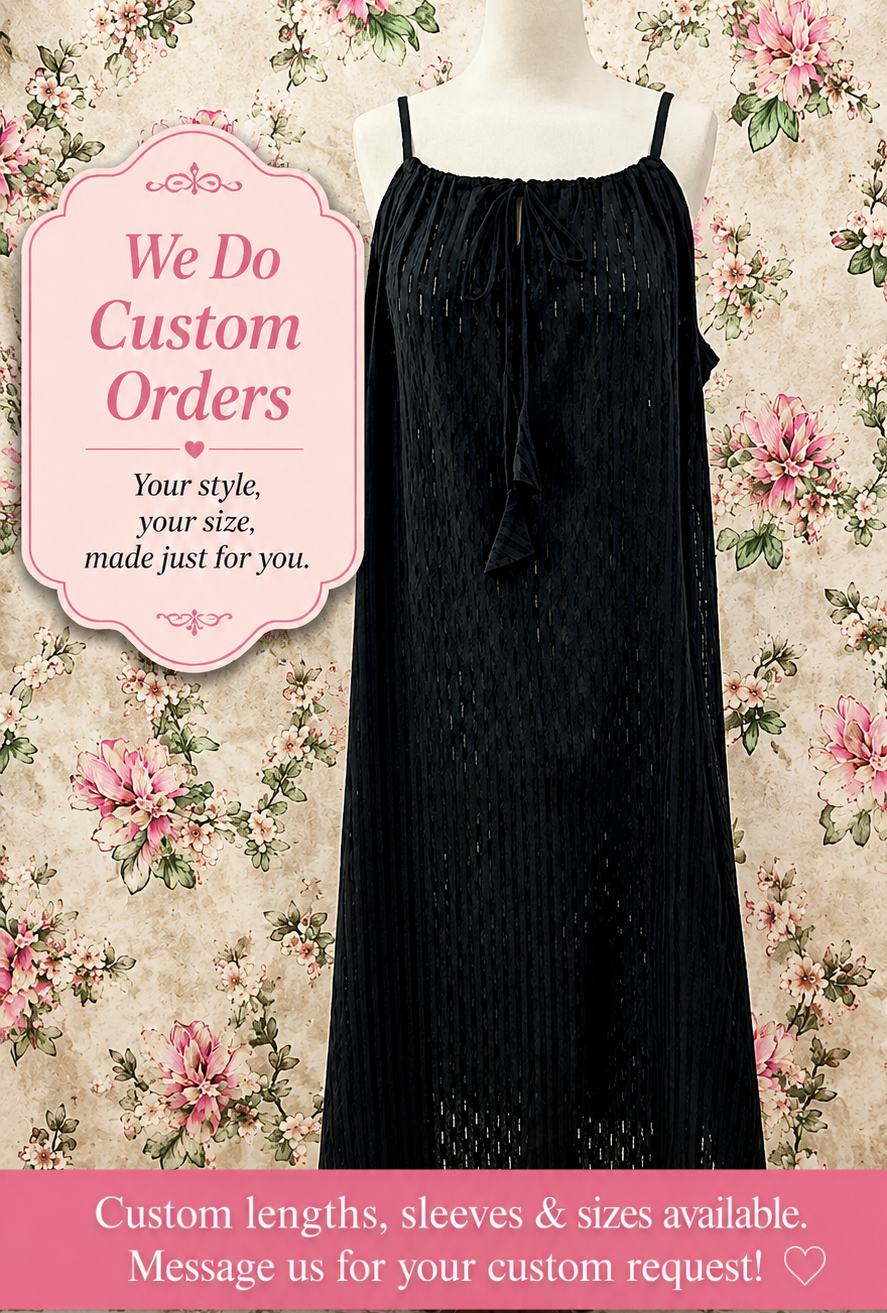 SoieRose 100% Cotton Victorian Vintage Sleeveless Cottagecore Nightgown - SR1286