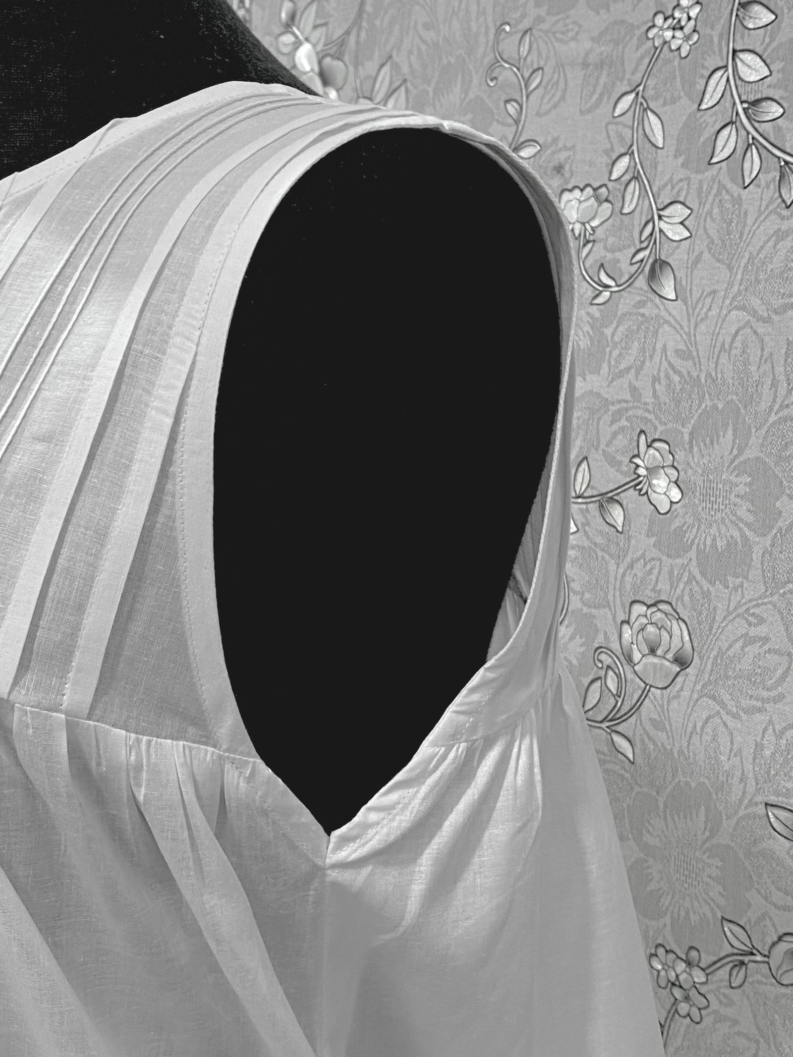 SoieRose 100% Cotton Victorian White Nightgown – Sleeveless Button Front Pintuck Sleepwear – SR-1205