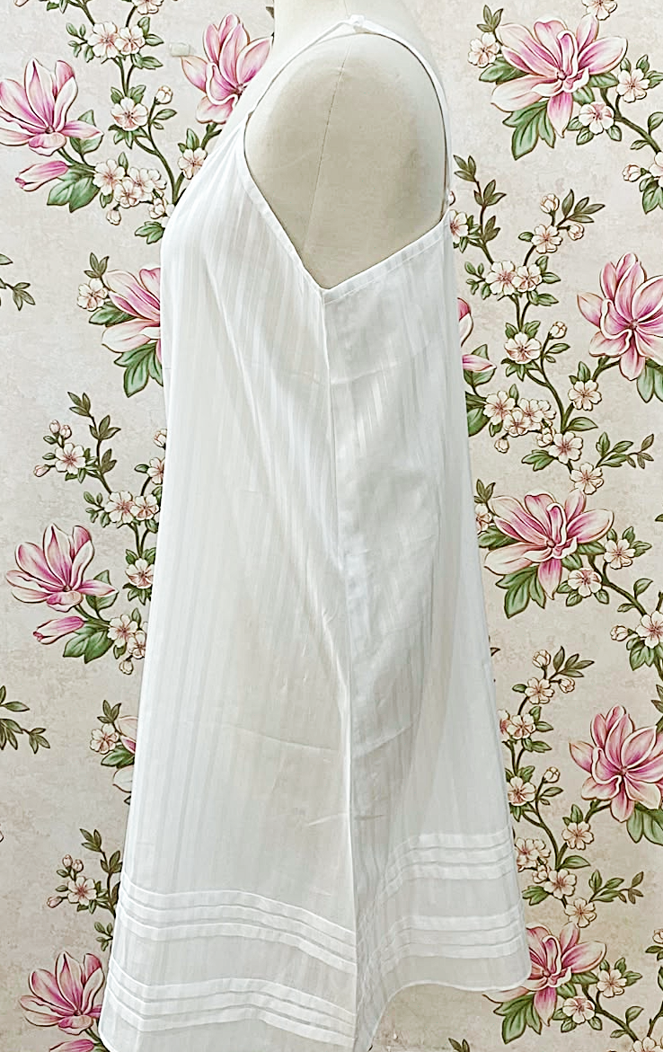SoieRose 100% Cotton Women's Sleeveless Pintuck Victorian Nightgown - SR1295