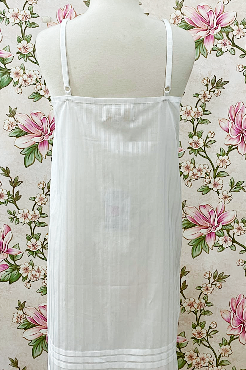 SoieRose 100% Cotton Women's Sleeveless Pintuck Victorian Nightgown - SR1295